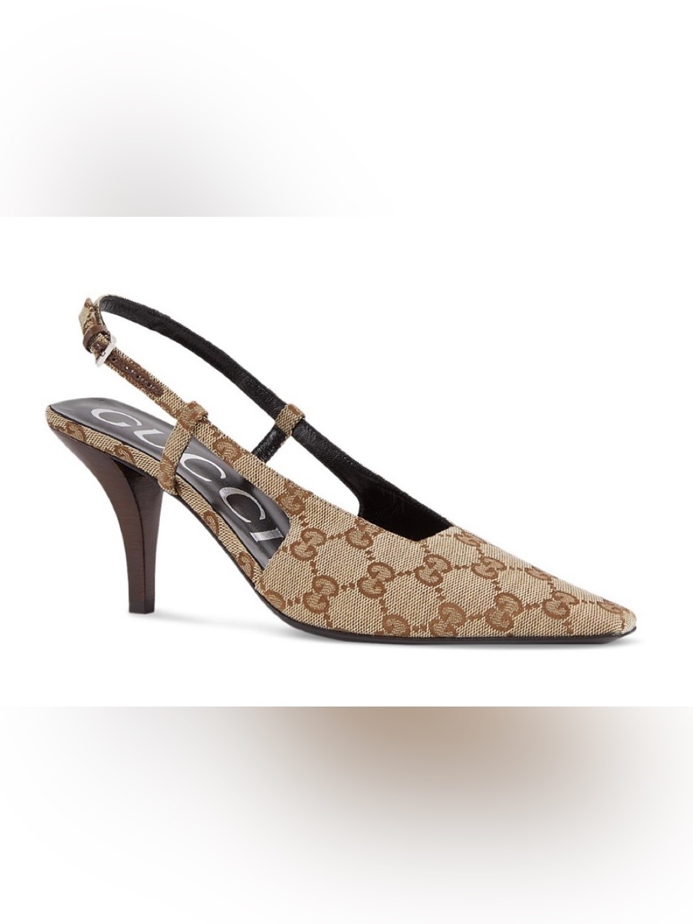 Gucci GG pointed toe sling backs size 5.5 Worn once!